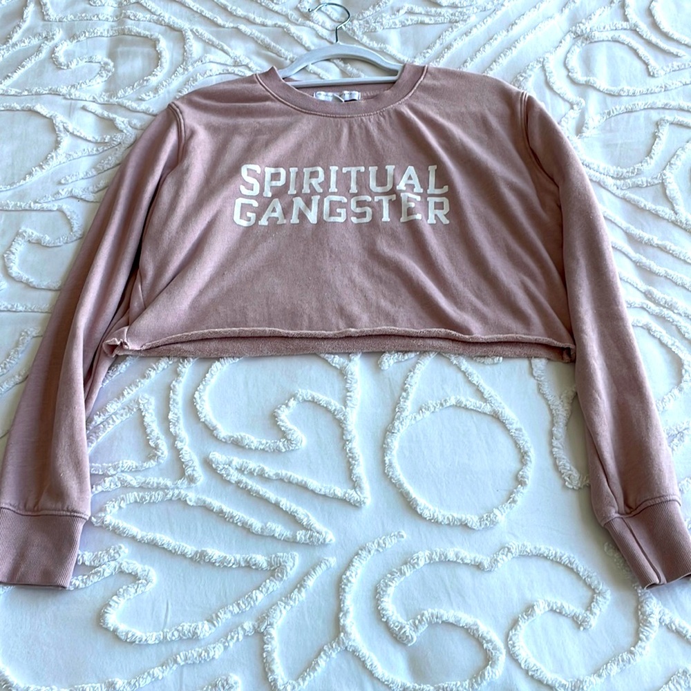 Spiritual gangster cropped crew neck sweatshirt